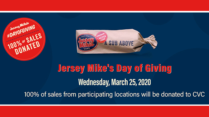 Eat at Jersey Mike’s Subs & Help Support CVC this March!