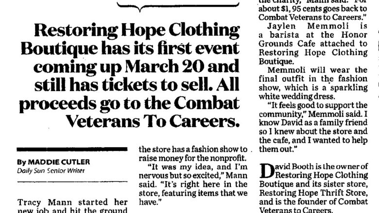 Restoring Hope Clothing Boutique Fashion Show Covered in The Villages Daily Sun